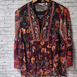 H.P. Soft Surroundings Embroidered/Beaded Top